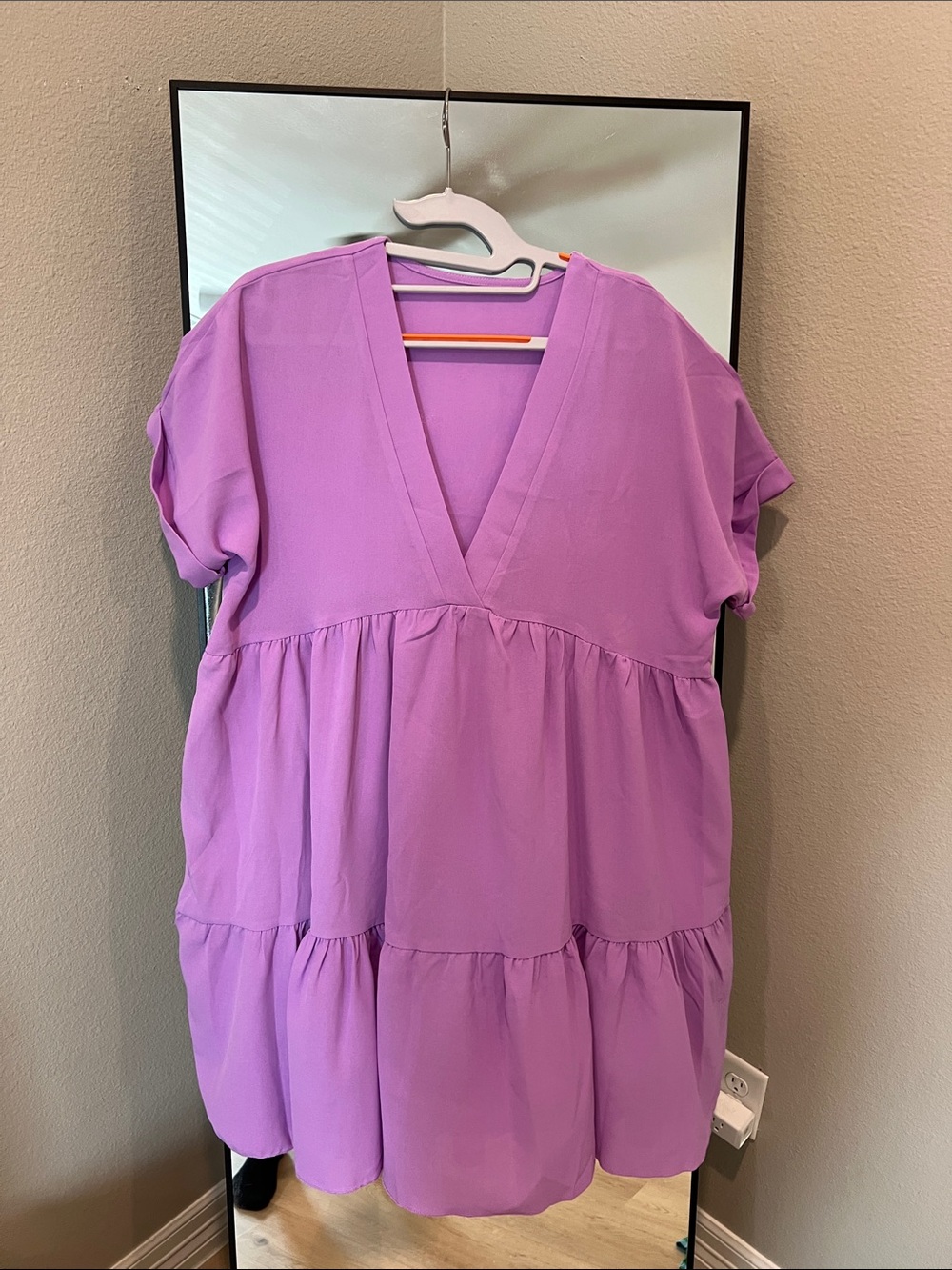 Amazon Purple V-Neck Tiered Tunic Top